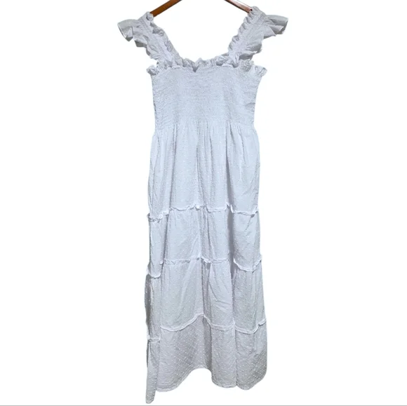 Hill House The Ellie Nap Dress in White Swiss Dot Size Medium - Picture 3 of 5